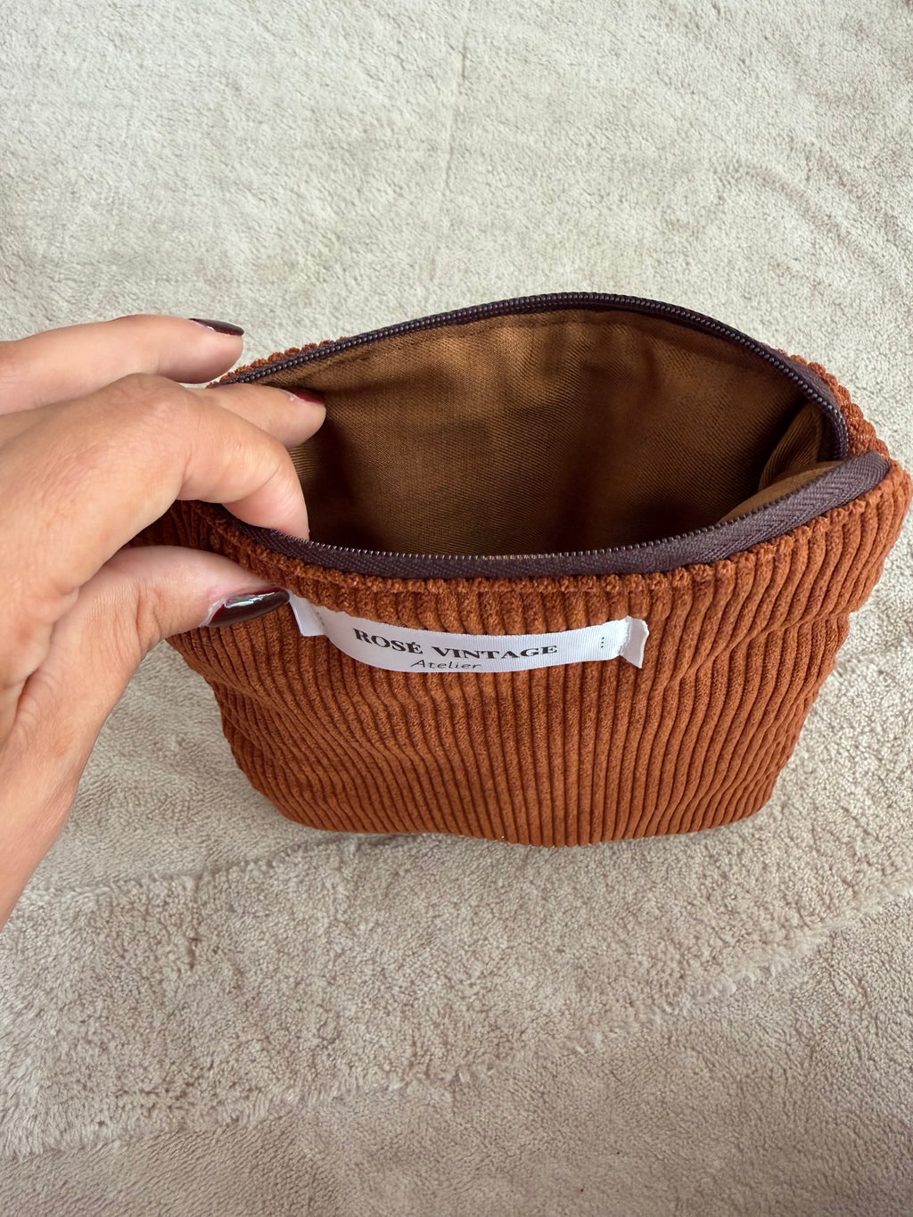 Corduroy Pouch – Brown