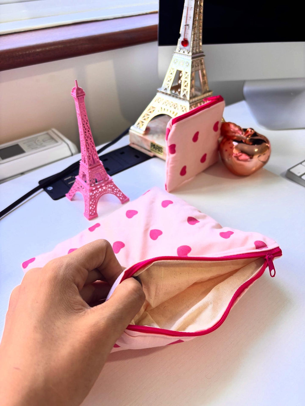 💗 Pink Heart Pouch — Cute & Feminine Essential