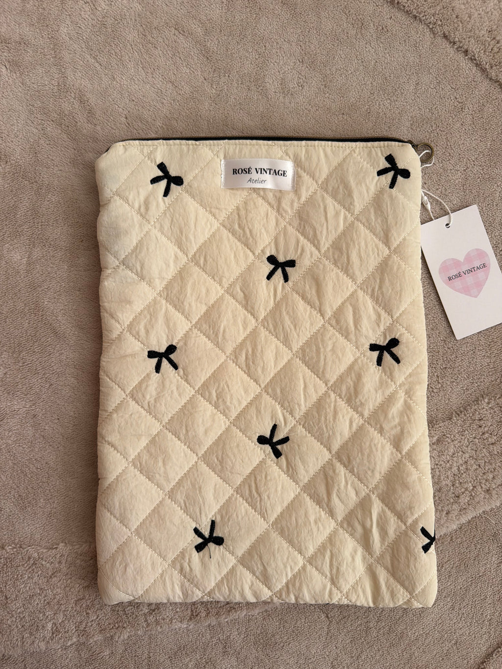 Quilted Bow Laptop Sleeve