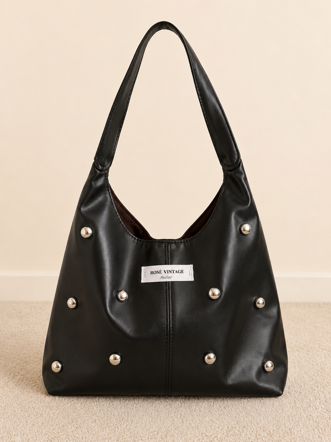 Studded Black Shoulder Bag