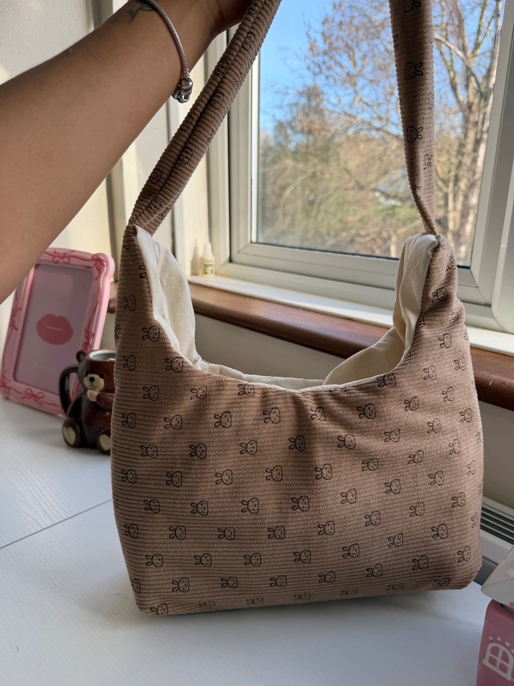🤎 Cord Bow Shoulder Bag