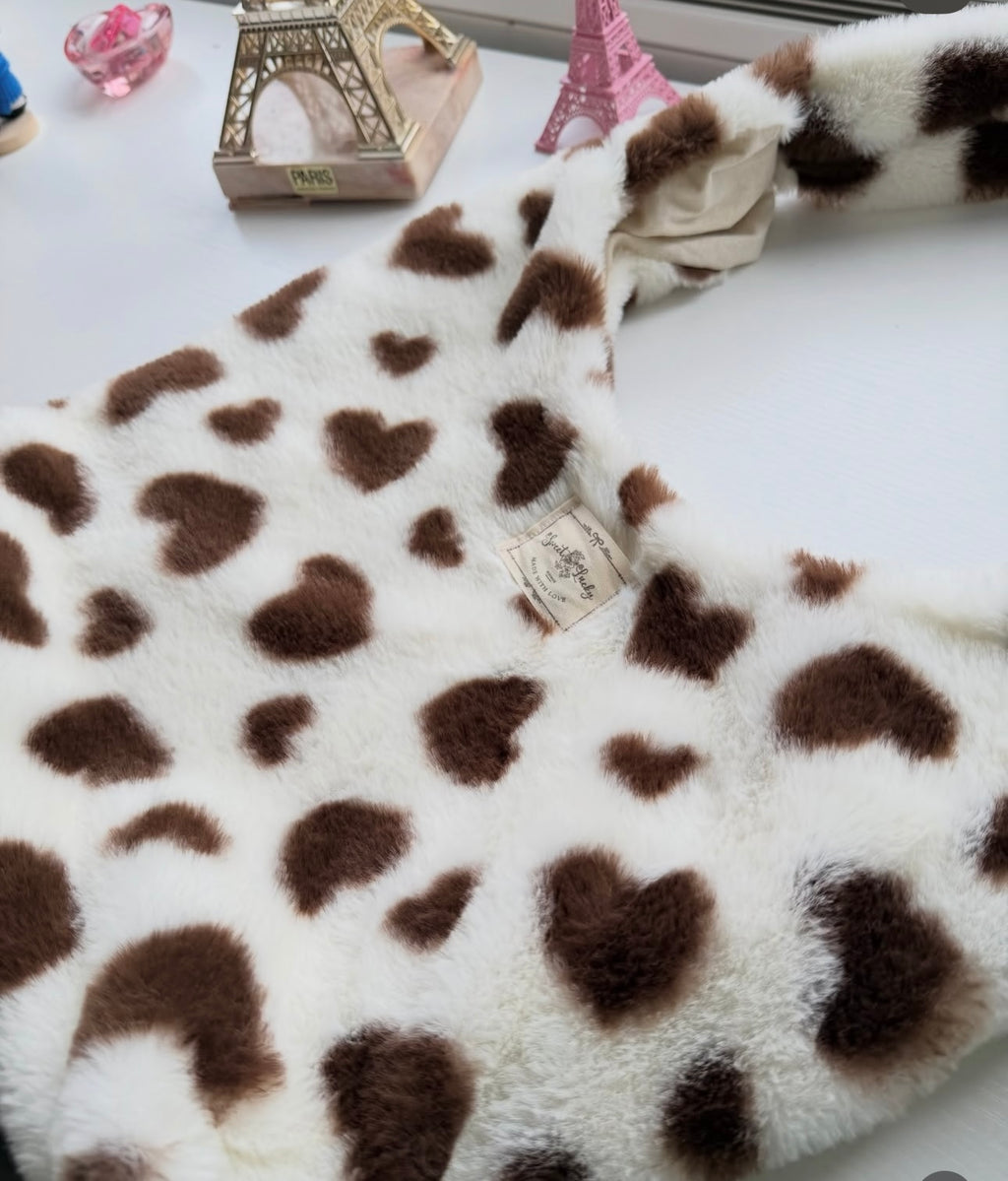 🐻🤎 Faux Fur Heart Shoulder Bag✨