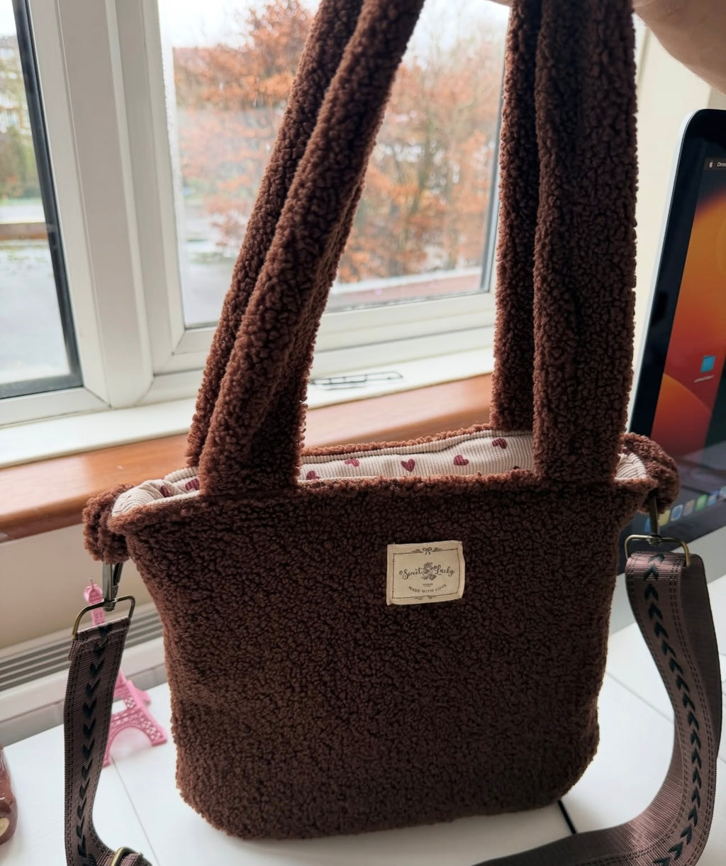 👜 Teddy Brown Tote Bag — Cozy & Chic Everyday Style