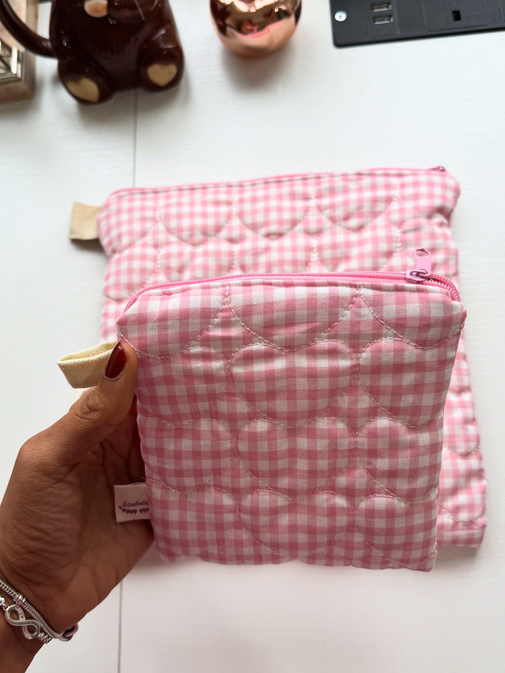 Kit pink makeup bag and small bag