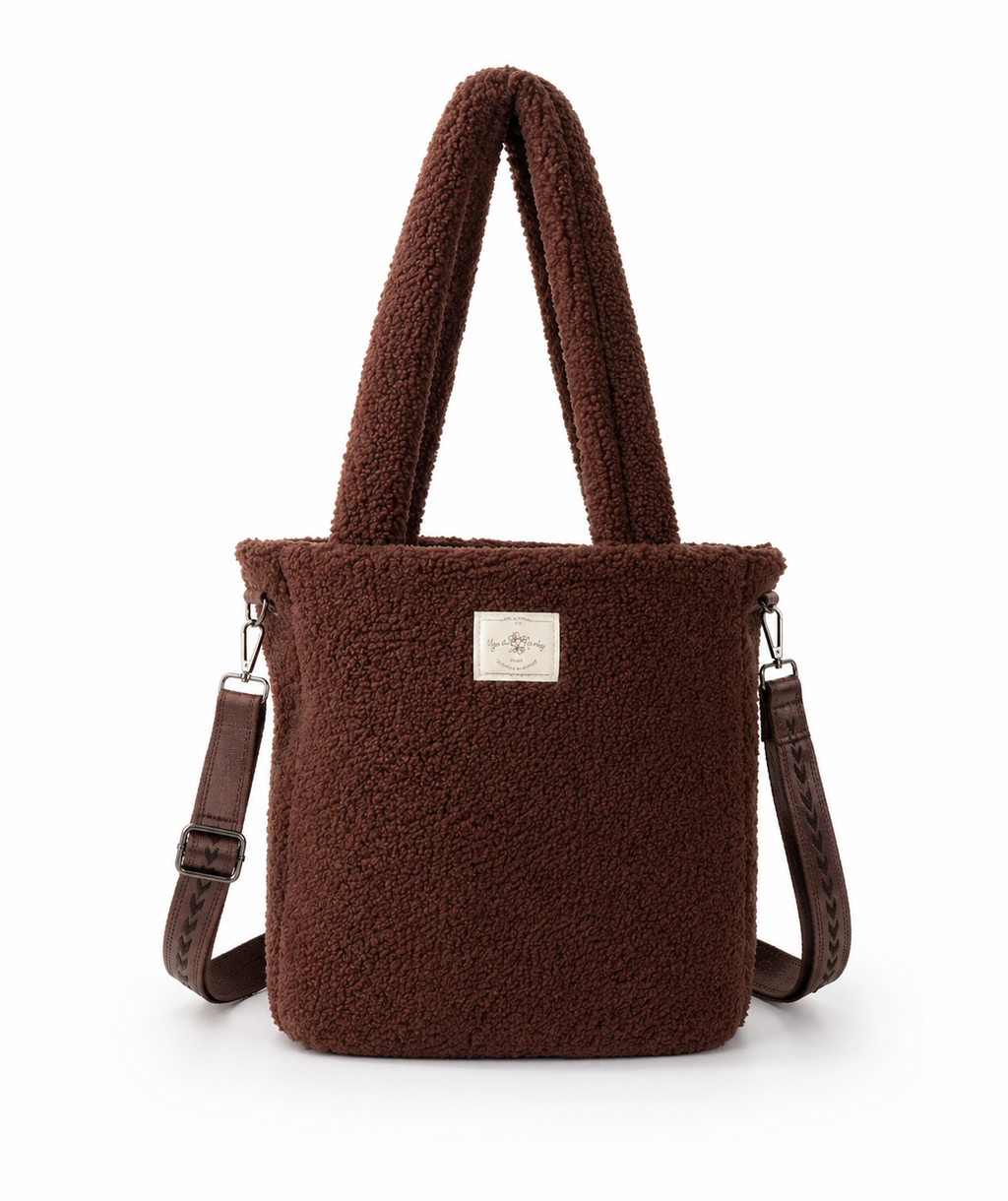 👜 Teddy Brown Tote Bag — Cozy & Chic Everyday Style
