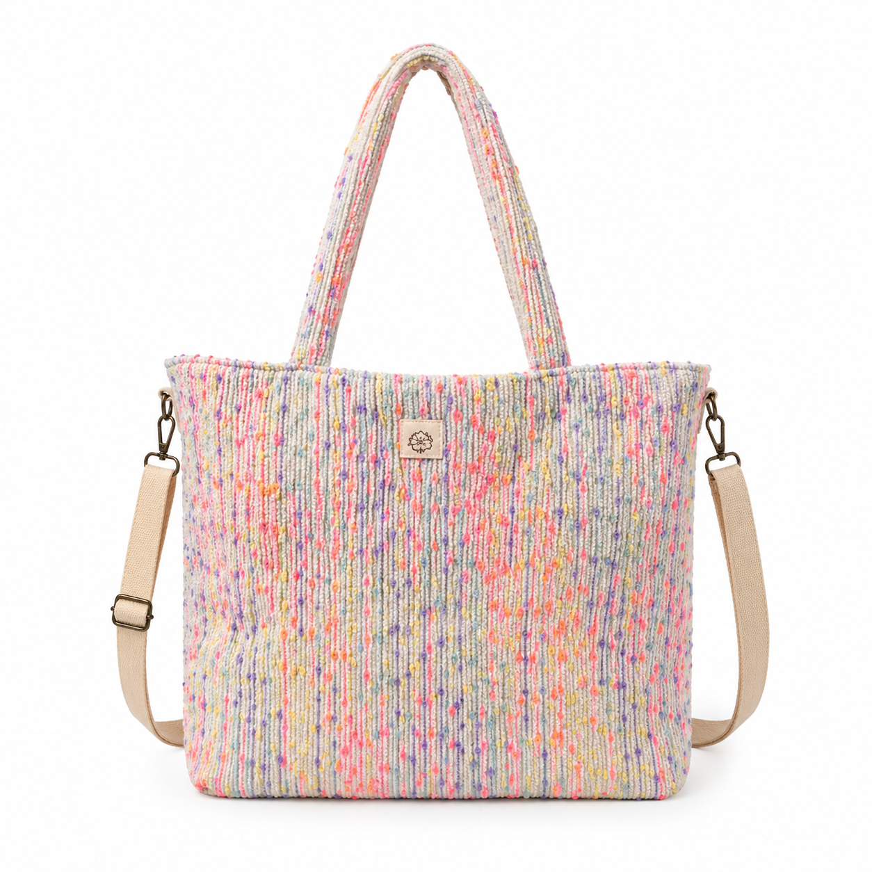🌈 Confetti Textured Tote — Playful Colour Pop
