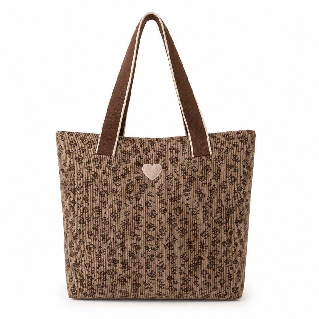 🤎 Floral Textured Tote — Romantic Everyday Elegance