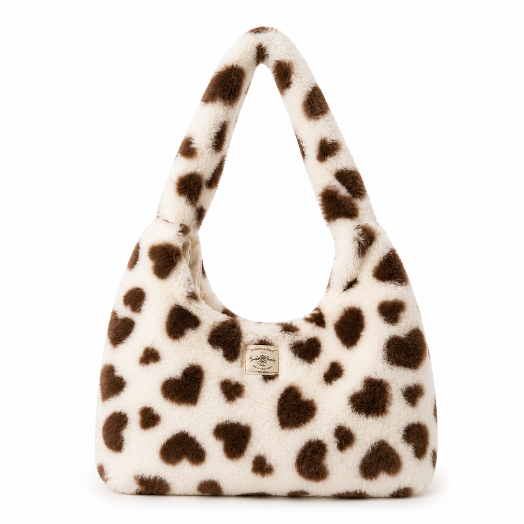 🐻🤎 Faux Fur Heart Shoulder Bag✨