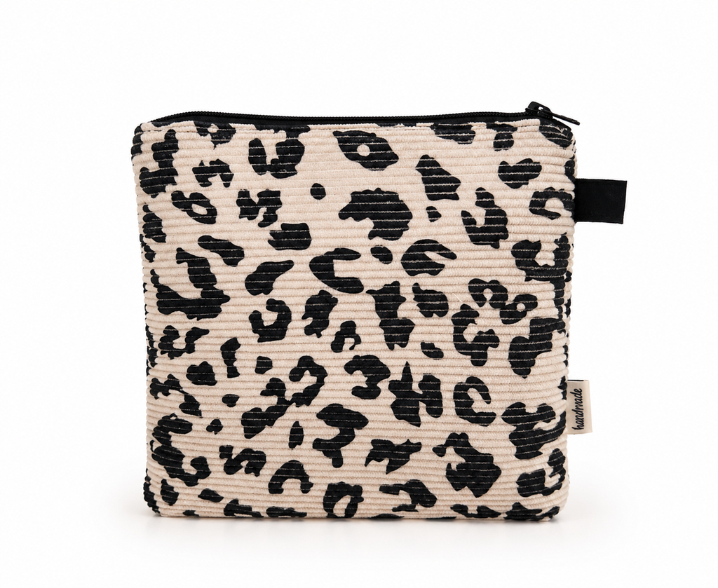 Animal print makeup bags