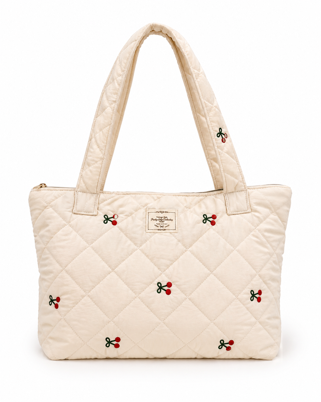 Cherry embroidery tote bags