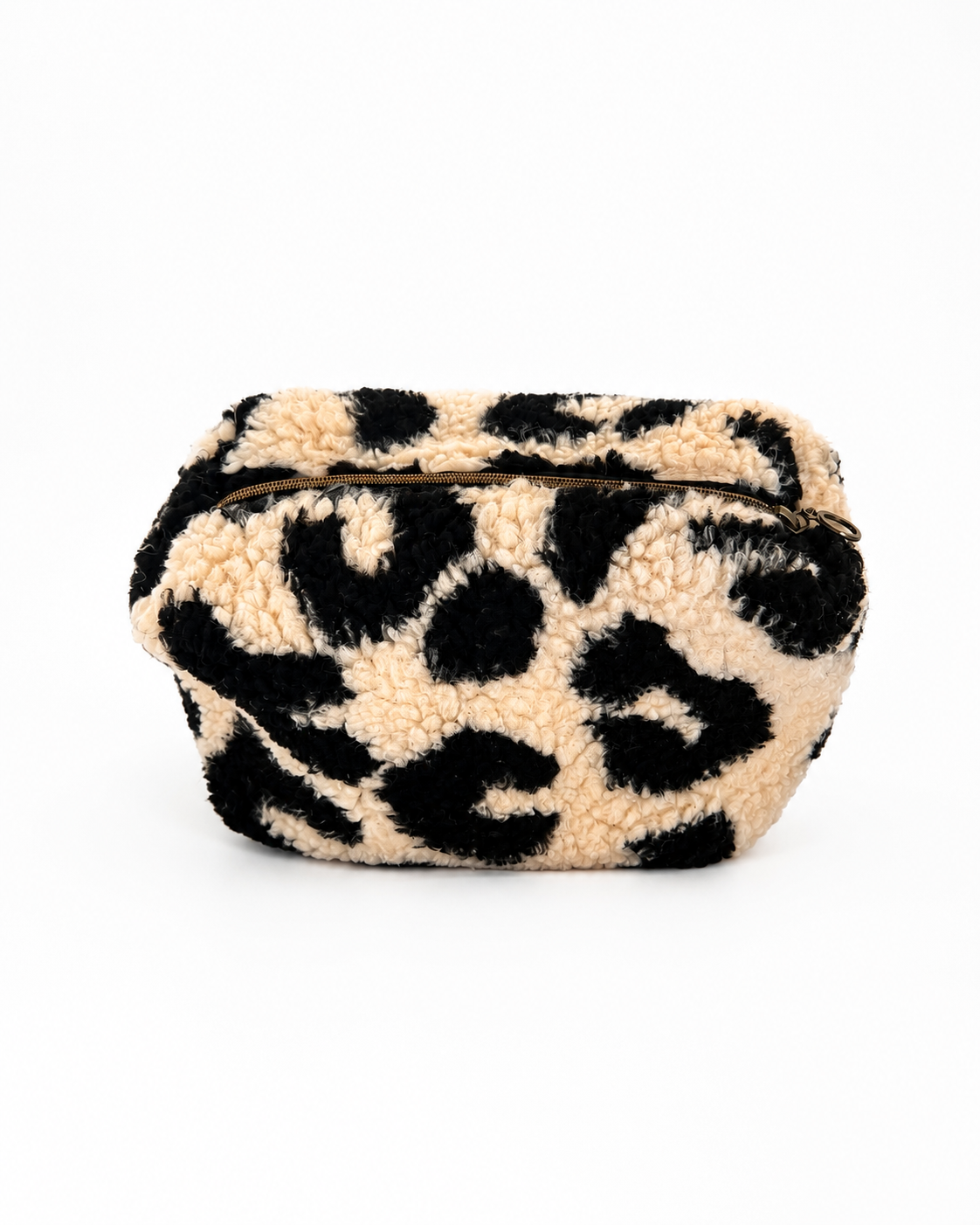 Leopard Print Teddy Cosmetic Bag