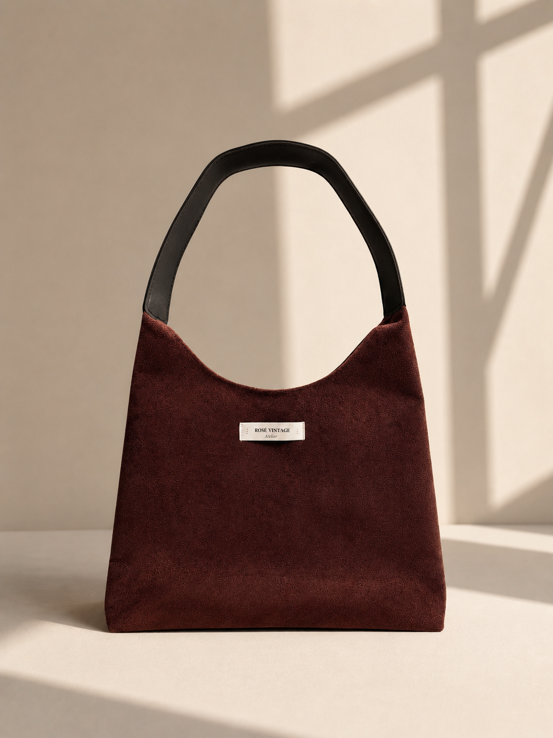Burgundy Suede Tote Bag