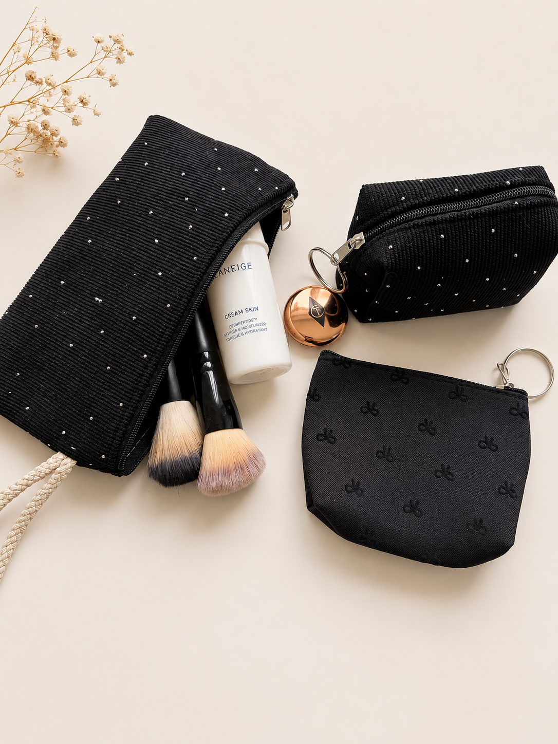 Midnight Elegance combo Cosmetic Pouch Set
