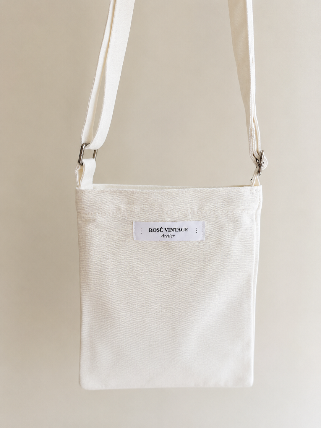 White Canvas Crossbody Bag