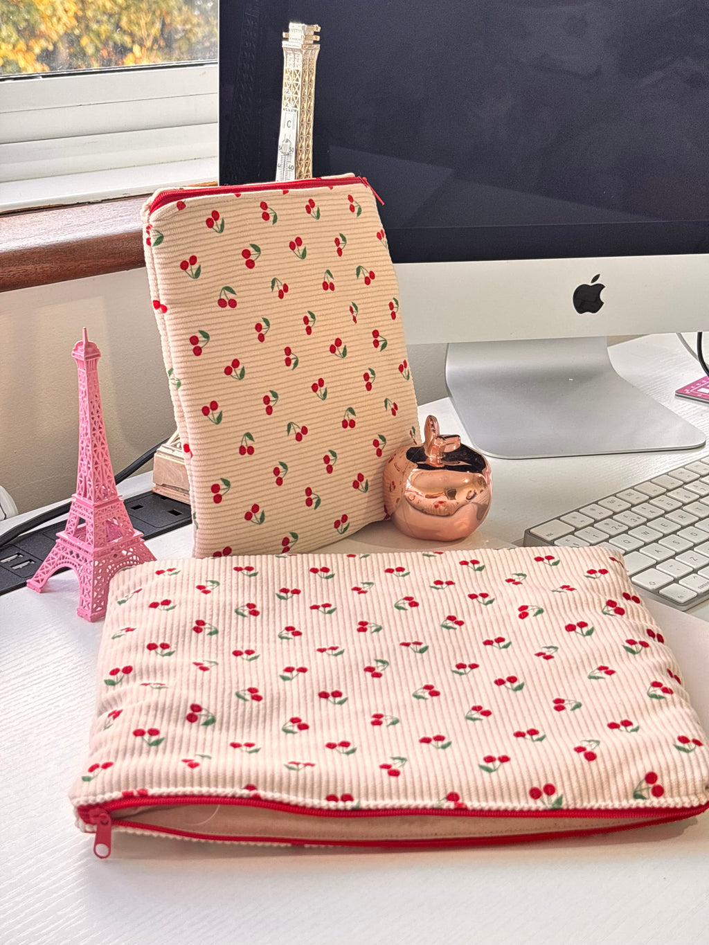 🍒 Cherry Cord Pouch — Sweet & Stylish Organizer
