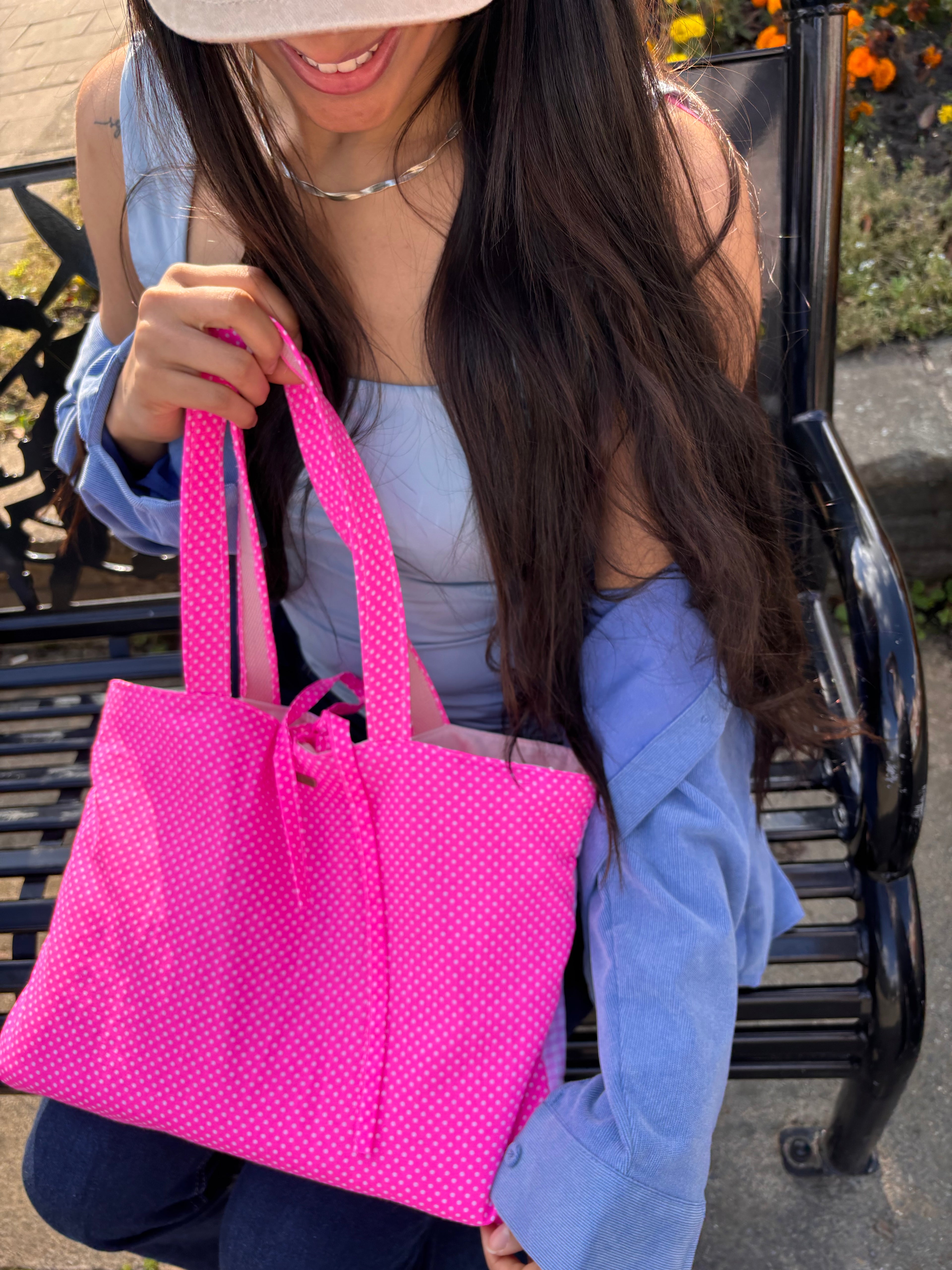 💕 Pink Polka Tote — Bright & Playful Everyday Style